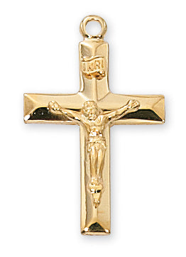 GOLDFILLED STERLING CRUCIFIX - J8010 - Catholic Book & Gift Store 