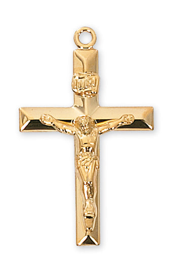 GOLD OVER STERLING SILVER CRUCIFIX - J8011 - Catholic Book & Gift Store 
