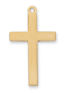 GOLD/STERLING SILVER BLOCK CROSS - J9106 - Catholic Book & Gift Store 