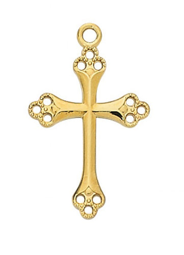 GOLD OVER STERLING CROSS PENDANT - J9148 - Catholic Book & Gift Store 