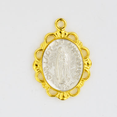 STERLING SILVER TWO-TONE OUR LADY OF GUADALUPE PENDANT