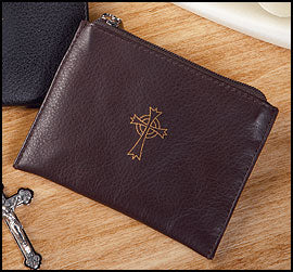 BRN LEATHER ROSARY CASE - KS211 - Catholic Book & Gift Store