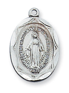 STERLING SILVER MIRACULOUS MEDAL - L1603MI - Catholic Book & Gift Store
