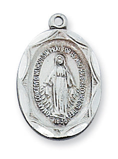 STERLING SILVER MIRACULOUS MEDAL - L1603MI - Catholic Book & Gift Store 