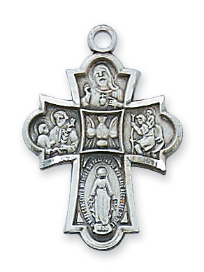 STERLING SILVER 4-WAY CROSS - L1810 - Catholic Book & Gift Store 