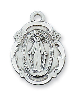 STERLING SILVER MIRACULOUS MEDAL - L1821MI - Catholic Book & Gift Store