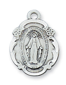 STERLING SILVER MIRACULOUS MEDAL - L1821MI - Catholic Book & Gift Store 