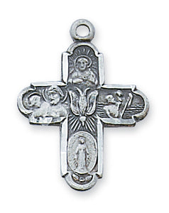 STERLING SILVER 4-WAY CROSS - L2210S - Catholic Book & Gift Store 