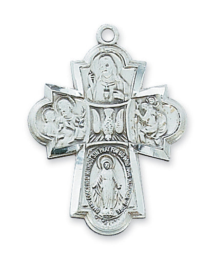 STERLING SILVER 4-WAY CROSS - L2410 - Catholic Book & Gift Store 