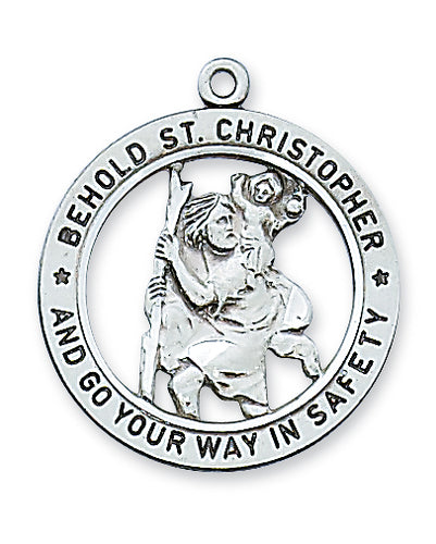 STERLING SILVER ST CHRISTOPHER MEDAL - L2514 - Catholic Book & Gift Store