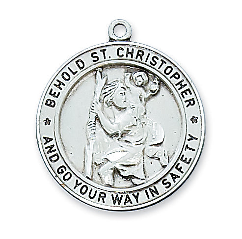 STERLING SILVER ST CHRISTOPHER MEDAL - L2516 - Catholic Book & Gift Store