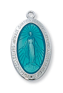 STERLING SILVER BLUE MIRAC MEDAL - L311ME - Catholic Book & Gift Store 