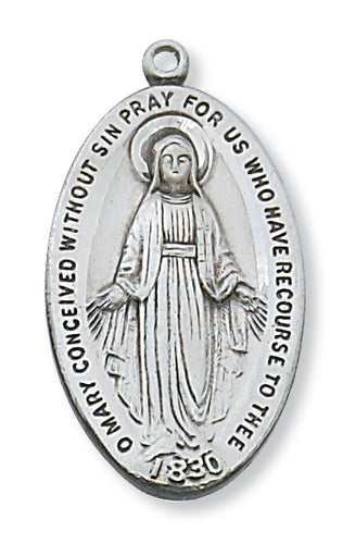 STERLING SILVER MIRACULOUS MEDAL - L315MI - Catholic Book & Gift Store