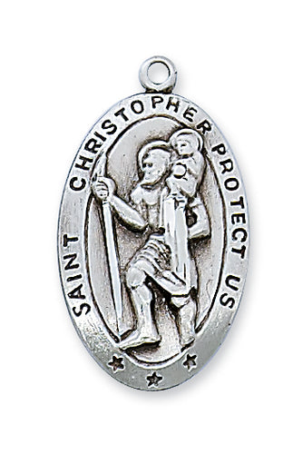 STERLING SILVER ST CHRISTOPHER MEDAL - L316CH - Catholic Book & Gift Store