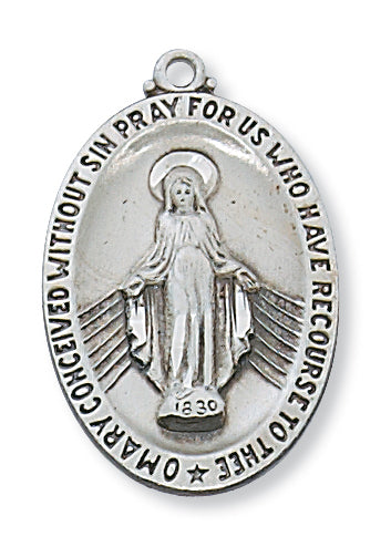 STERLING SILVER MIRACULOUS MEDAL - L336MI - Catholic Book & Gift Store