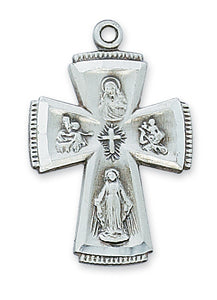 STERLING SILVER 4-WAY MEDAL - L341 - Catholic Book & Gift Store 