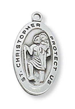 STERLING SILVER ST CHRISTOPHER MEDAL - L388 - Catholic Book & Gift Store