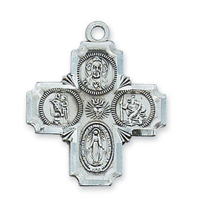 STERLING SILVER 4-WAY CROSS - L398 - Catholic Book & Gift Store 
