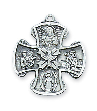 STERLING SILVER 4-WAY CROSS - L412 - Catholic Book & Gift Store 