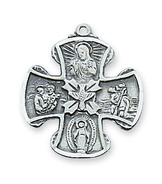 STERLING SILVER 4-WAY CROSS - L412 - Catholic Book & Gift Store