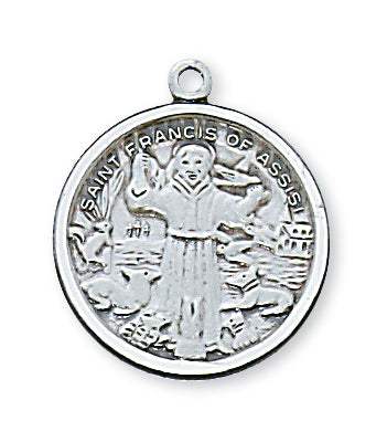 STERLING SILVER ST FRANCIS MEDAL - L415FR - Catholic Book & Gift Store