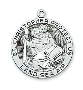 STERLING SILVER ST CHRISTOPHER MEDAL - L420CH - Catholic Book & Gift Store 