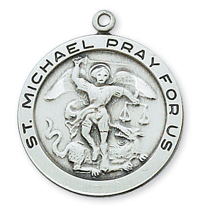 STERLING SILVER ST MICHAEL MEDAL - L420MK - Catholic Book & Gift Store