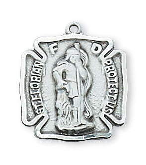 STERLING SILVER ST FLORIAN MEDAL - L424 - Catholic Book & Gift Store