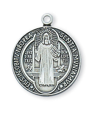 STERLING SILVER ST BENEDICT MEDAL - L434 - Catholic Book & Gift Store