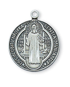 STERLING SILVER ST BENEDICT MEDAL - L434 - Catholic Book & Gift Store 
