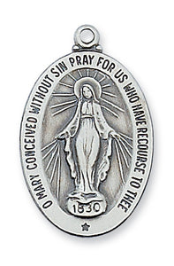 STERLING SILVER MIRACULOUS MEDAL - L461MI - Catholic Book & Gift Store 