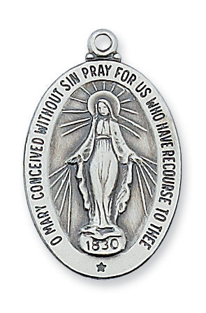 STERLING SILVER MIRACULOUS MEDAL - L461MI - Catholic Book & Gift Store 