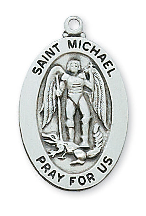 STERLING SILVER ST MICHAEL MEDAL - L461MK - Catholic Book & Gift Store