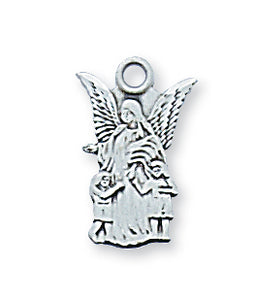 STERLING SILVER GUARDIAN ANGEL PENDANT - L465 - Catholic Book & Gift Store 