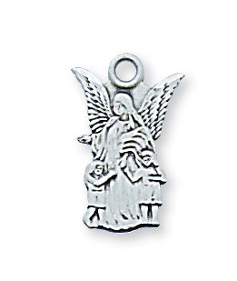 STERLING SILVER GUARDIAN ANGEL PENDANT - L465 - Catholic Book & Gift Store 