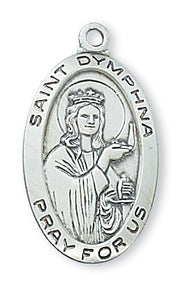 STERLING SILVER ST DYMPHNA MEDAL - L500DY - Catholic Book & Gift Store 