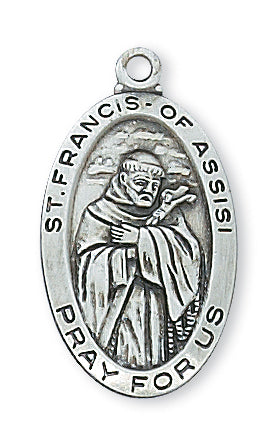 STERLING SILVER ST FRANCIS MEDAL - L500FR - Catholic Book & Gift Store 