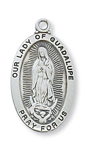 STERLING SILVER OL GUADALUPE MEDAL - L500GU - Catholic Book & Gift Store 