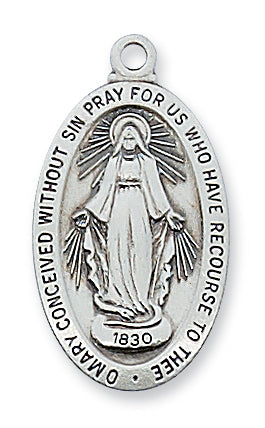 STERLING SILVER MIRACULOUS MEDAL - L500MI - Catholic Book & Gift Store 