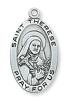 STERLING SILVER ST THERESE MEDAL - L500TF - Catholic Book & Gift Store 