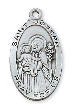 STERLING SILVER ST JOSEPH MEDAL - L550JS - Catholic Book & Gift Store 