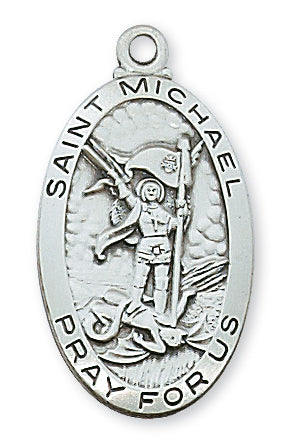 STERLING SILVER ST MICHAEL MEDAL - L550MK - Catholic Book & Gift Store 