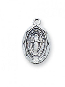 STERLING SILVER BABY OVAL MIRACULOUS MEDAL - L569B - Catholic Book & Gift Store 