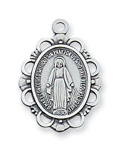 STERLING SILVER MIRACULOUS MEDAL - L572 - Catholic Book & Gift Store 