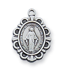 STERLING SILVER MIRACULOUS MEDAL - L588 - Catholic Book & Gift Store 