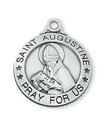 STERLING SILVER ST AUGUSTINE MEDAL - L600AU - Catholic Book & Gift Store