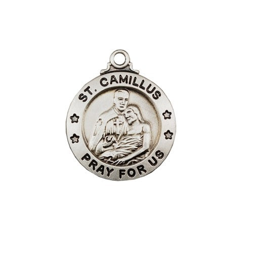 STERLING SILVER ST CAMILLUS MEDAL - L600CM - Catholic Book & Gift Store 