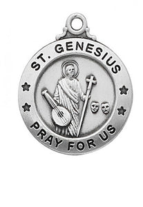 STERLING SILVER ST GENESIUS MEDAL - L600GN - Catholic Book & Gift Store 