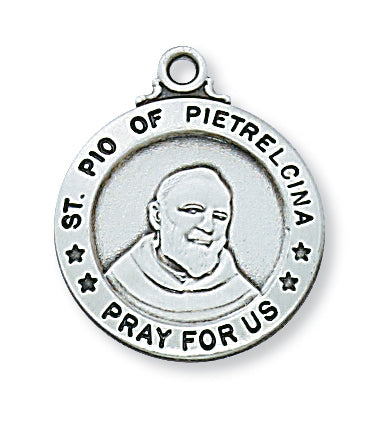 STERLING ST PADRE PIO MEDAL - L600PP - Catholic Book & Gift Store 