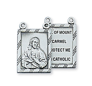 STERLING SILVER 2PC SCAPULAR MEDAL - L612 - Catholic Book & Gift Store 